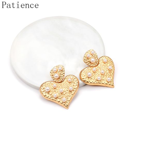 

оптовая сердце перл серьги бижутерии заявление мотаться металлические серьги ювелирные аксессуары для женщин девушки подарок, Silver