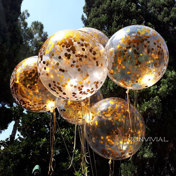 

36inch gold confetti balloons wedding balloons wedding party decoration rose gold latex happy birthday balloons party supplies