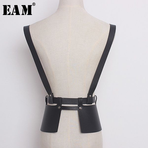 

eam] 2019 summer spring new solid color pu leather black split joint loose belt women fashion all-match belt la49, Black;brown