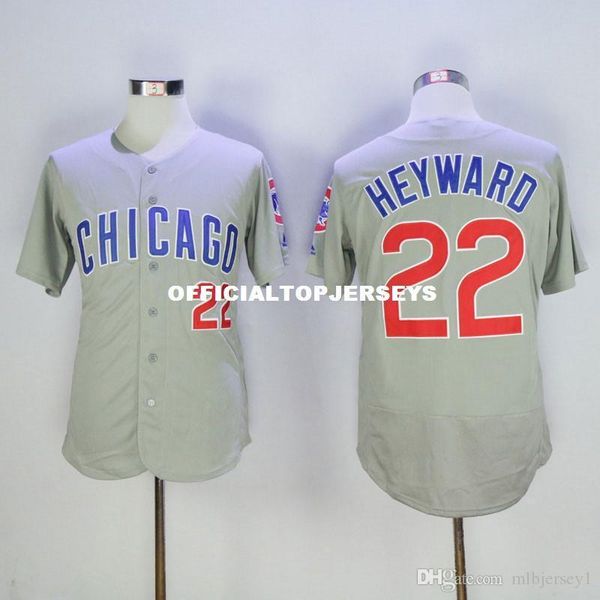 

2019 new fabric flexbase version #22 jason heyward color gray white blue retro jerseys 01, Black;blue
