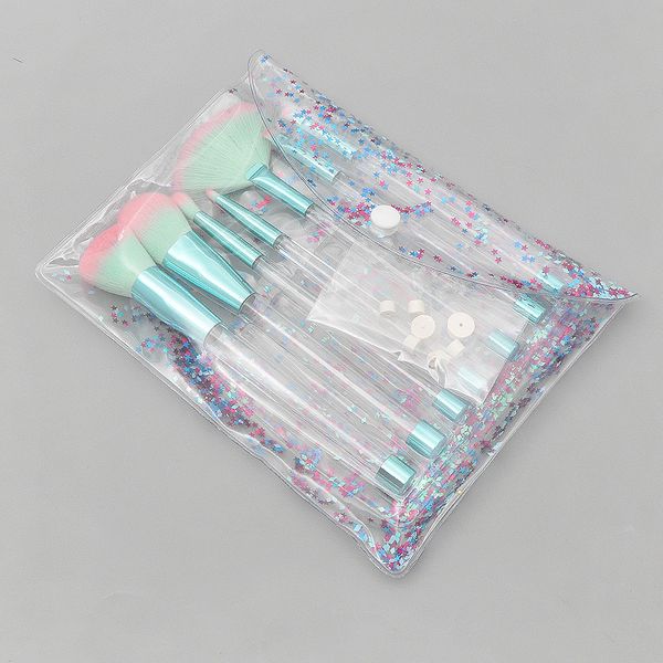 

11colors 7pcs макияж набор кистей блестки прозрачного empty ручка diy набор кисти для макияжа clear кристалл макияжа кисти