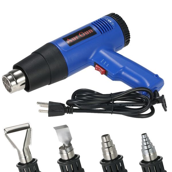 

1800w adjustable temperature air gun fast heating industrial hair dryer gun soldering heat blower 4 nozzles ac220v