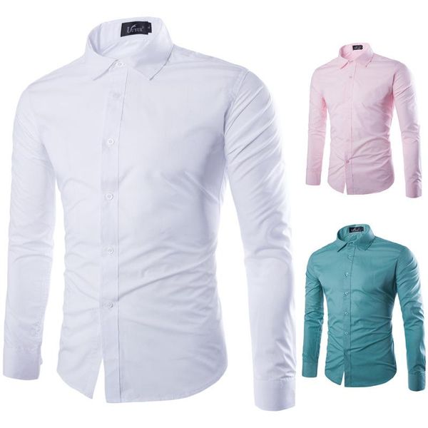 

формальные мужские рубашки slim fit бизнес рубашка с длинным рукавом офисная одежда, White;black