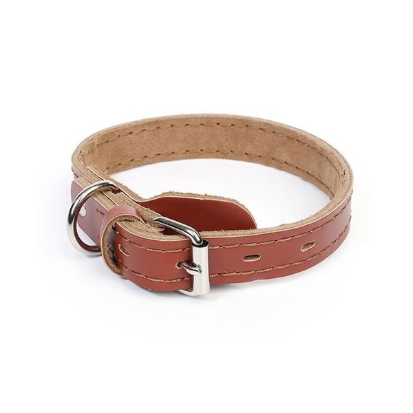 

new genuine leather pet collar adjustable dog collars cowhide dog neck strap comfortable cat puppy collar