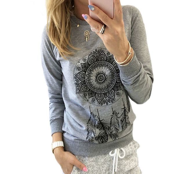 

womens hoodie woman clothes autumn women casual sweatshirt o neck print pullover jumper sweatshirts fashion sudaderas mujer, Black
