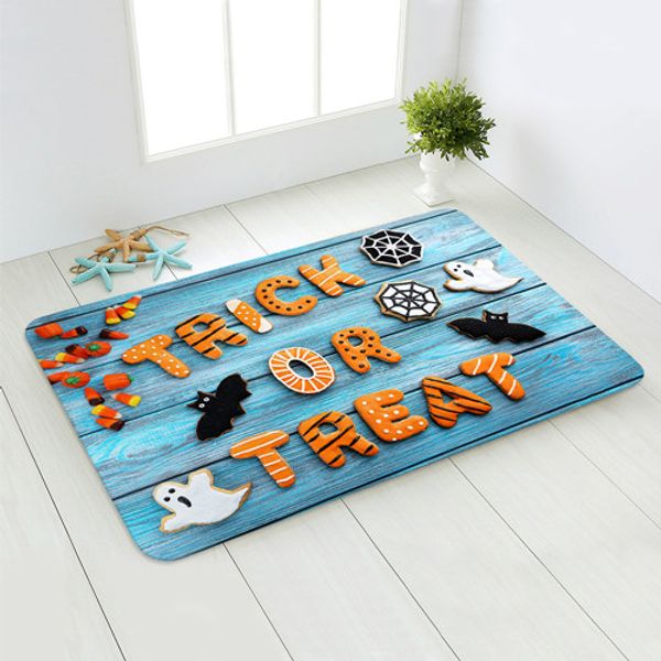 Door Mats Halloween Pumpkin Printed Flannel Digital Printing