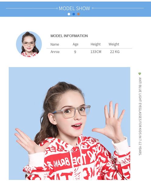 

new fashion blocking tr90 frame children anti blue light computer eyeglasses