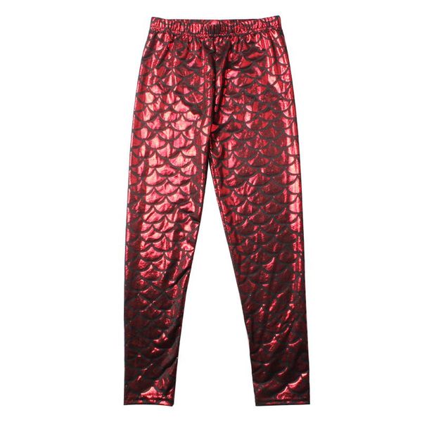 

colorful bright fish scale printed child full pants kid elastic waist children's clothing girls full length skinny 11 colors, Blue