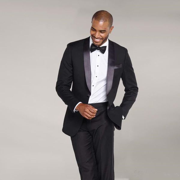 

новый черный смокинг жениха шали отворотом свадебные костюмы для мужчин блейзеры куртка брюки 2 шт groomsmen костюм лучший костюм мужчин сва, Black;gray