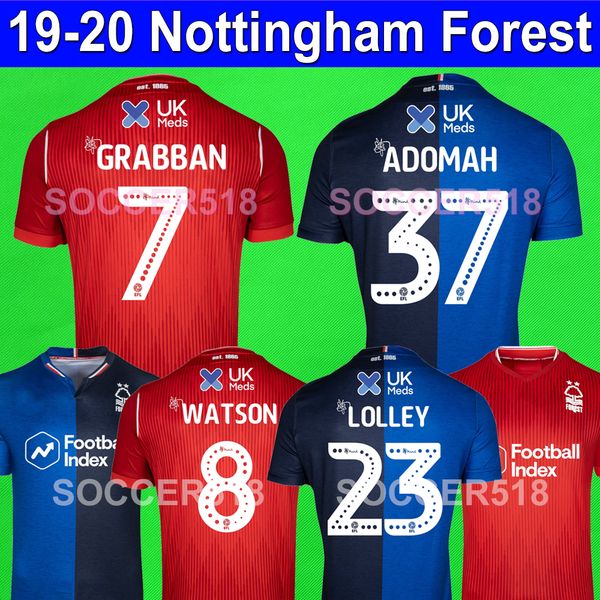 

2019 2020 nottingham forest grabban adomah football club lolley watson shirts 19 20 nffc blue red soccer jerseys dawson semedo cash maillots, Black;yellow