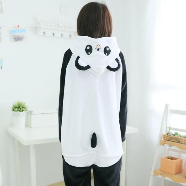 

женщины kigurumi мультфильм глаз panda пижама комплекты фланель животные пижама для взрослых зимних комбинезонов ночнушки sleepwear пижам ho, Blue;gray