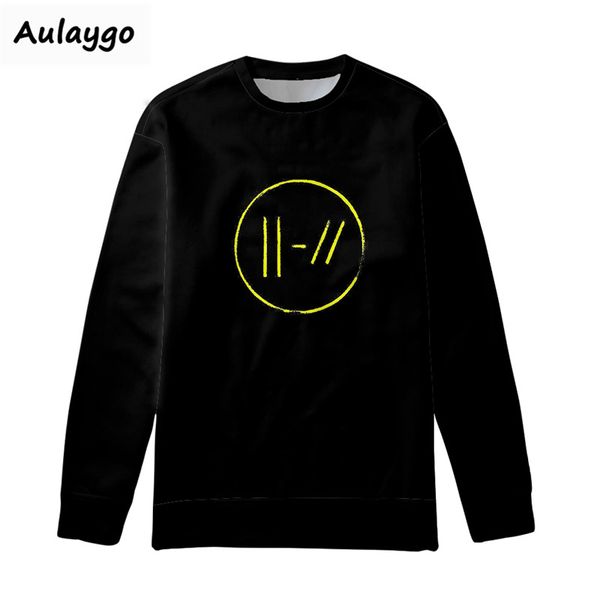 

hoodies sweatshirts twenty one pilots print hip hop clothes long sleeve hoodie street 3d printing japanese streetwear moleton, Black