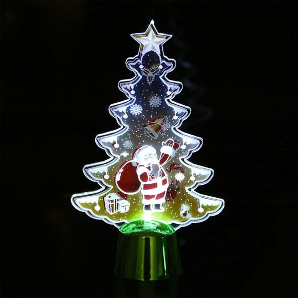 

santa night lights colorful flash acrylic light 3d night lights random sent christmas gifts round table lamps