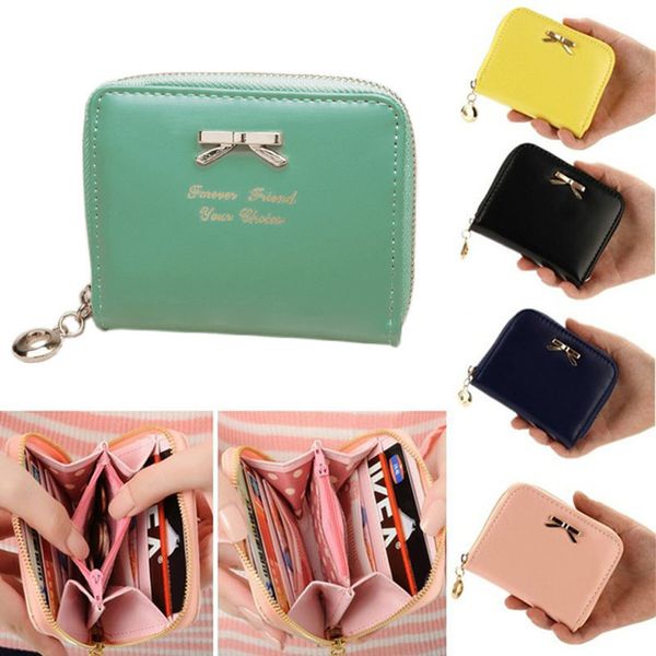 

lovely candy color purse clutch women wallets short small bag pu leather card holder female purses women bag portefeuille femme, Red;black