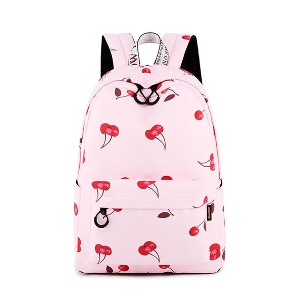 

korean canvas printing backpack women school bags for teenage girls cute rucksack fruit cherry lapbackpack w-45-70