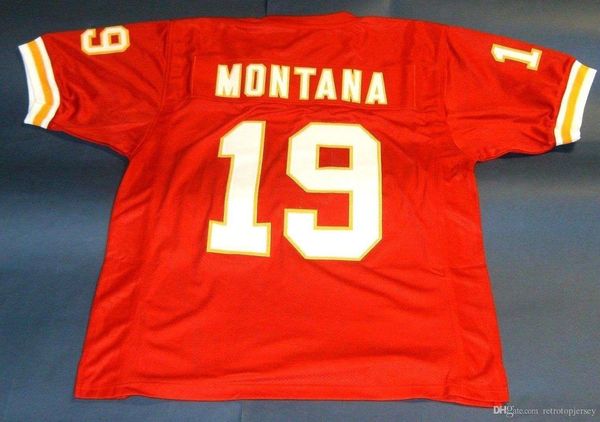 

retro #19 joe montana custom mitchell & ness jersey mens stitching s-5xl,6xl football jerseys running, Gray
