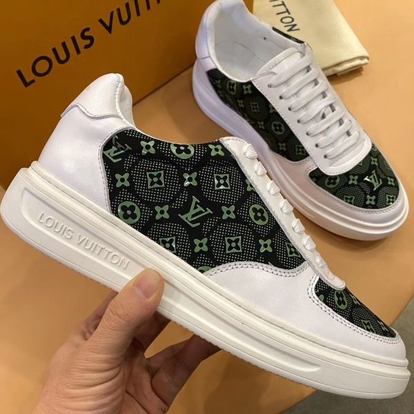 

2020 b1 new fashion casual men's shoes, comfortable luxury men's shoes leather sneakers original box packaging zapatos hombre, Black