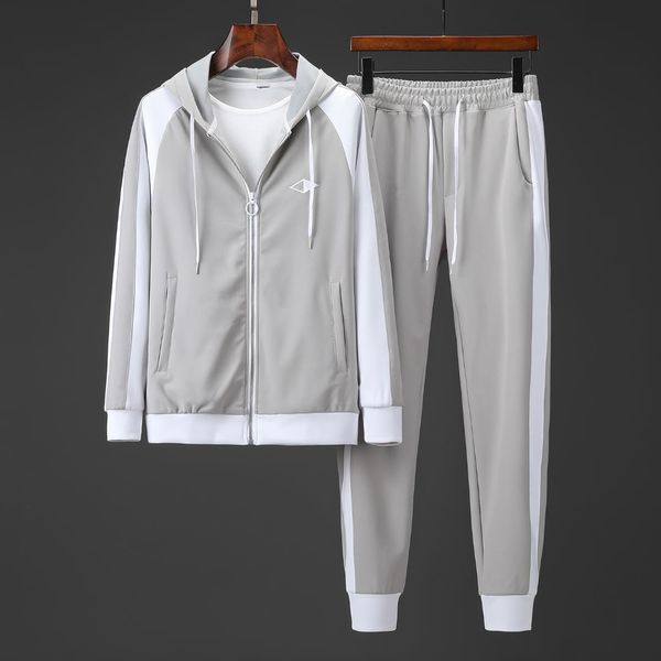 

dsenqi hoodies set suits sweatsuit mens track suit set, Gray
