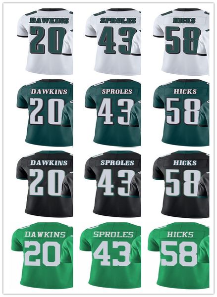 

Men 039 women 039 youth philadelphia 20 brian dawkin 43 darren prole 58 hick black green cu tom eagle football jer ey