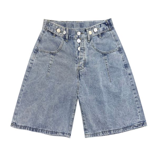 

new denim shorts for women summer shorts vintage washed denim fashion single-breasted loose, Blue