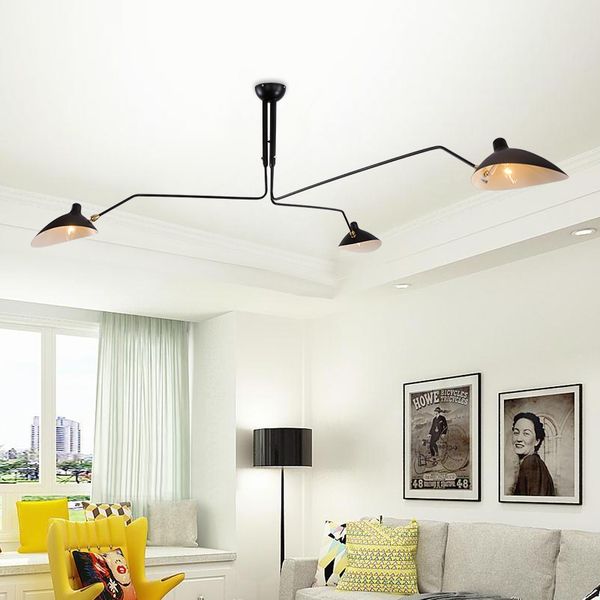 240cm Serge Mouille Duckbilled Pendant Light White Black Ceiling