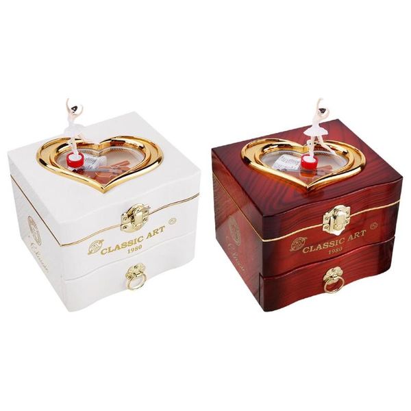 

creative classic romantic rotating dancer piano music box clockwork plastic metal antique jewelry boxes birthday gift toy home d
