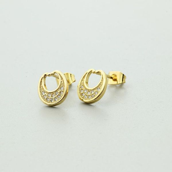 

minimalist cubic zirconia leaf stud earrings for women jewelry fashion crystal geometric earrings gold color kolczyki damskie, Golden;silver