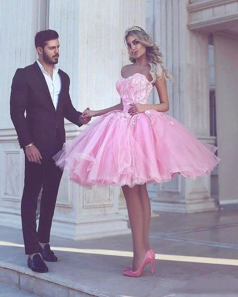 

2019 из бисера милая короткие платья выпускного вечера розовые кружева аппликации тюль бальное платье платья возвращения на родину коктейльн, Black