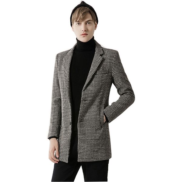 

2018 new arrival autumn jacket trench coat men brand clothing fashion mens long coat male overcoat m-2xl, Black