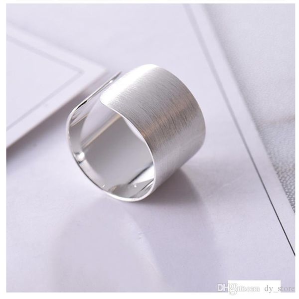 

simple roll piece sterling s925 sliver ring adjustable opening round circle design fashion female dress rings finger decoration jewelry, Silver