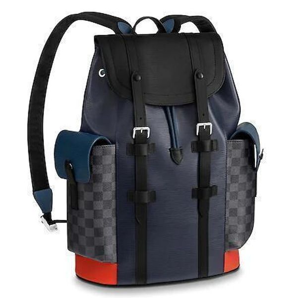 

M51457 chri topher pm fa hion men new blue backpack fa hion how oxidized leather bu ine bag handbag tote me enger bag