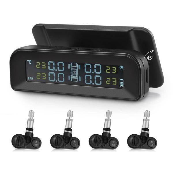 

zeepin c260 tire pressure monitoring system solar tpms universal real-time tester lcd screen with 4 internal sensors