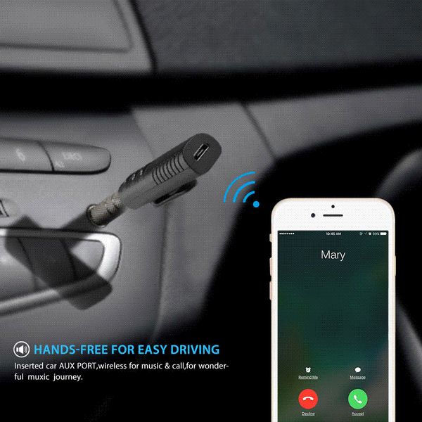 2019 Rovtop Mini 3 5mm Jack Bluetooth Car Kit Handsfree Music