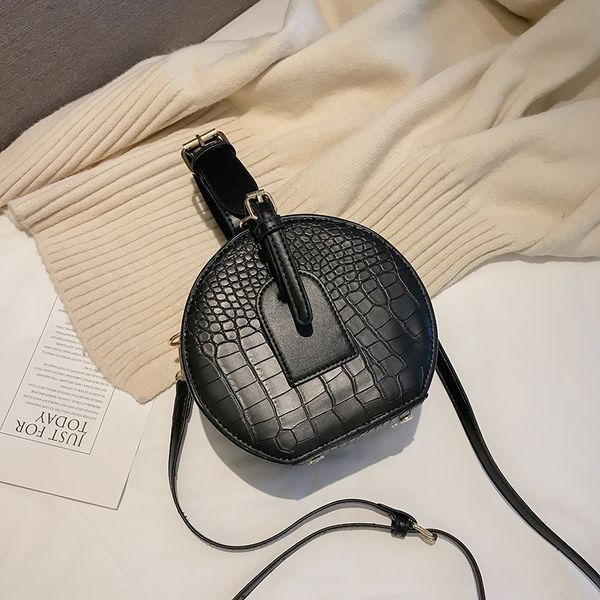 

stone pattern small bag for women 2019 new retro small round bag fashion versatile one shoulder messenger