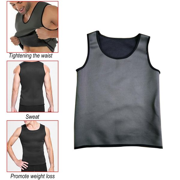 

горячая продажа пот сауна body shaper мужчины жилет thermo неопреновый trainer sliming пояс прочный и удобный жилет, Black