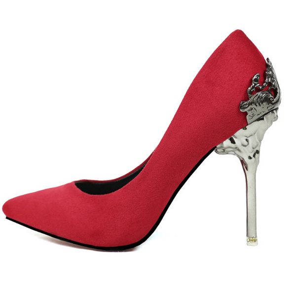 

metal carved heels shoes women pumps solid elegant high heels fashion wedding shoes famale women heel high 10cm, Black;white