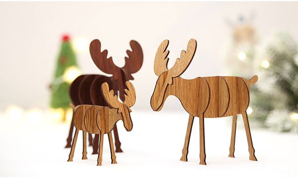 

handmade wooden christmas reindeer creative wood craft baubles home christmas table decoration christmas gift cristmas sui0114