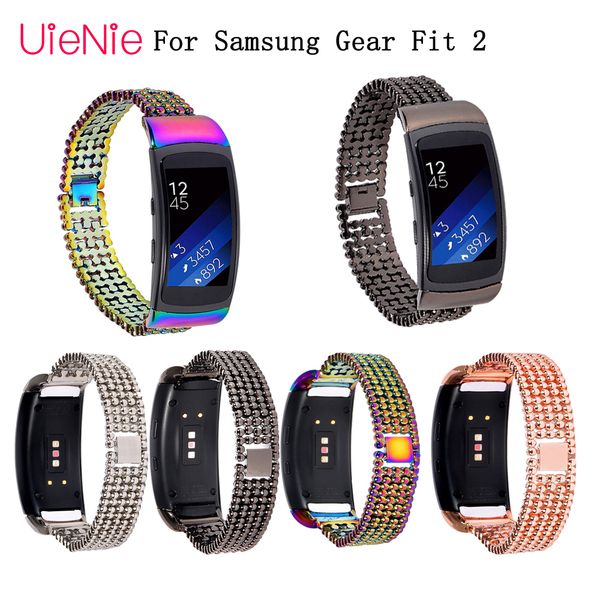 

watch band stainless steel bracelet band for samsung gear fit2 sm-r360 smart watch strap for gear fit 2 watchbands, Black;brown