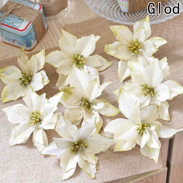

8pcs/set 13cm plastic artificial flowers simulation decoration flowers home party christmas tree ornament
