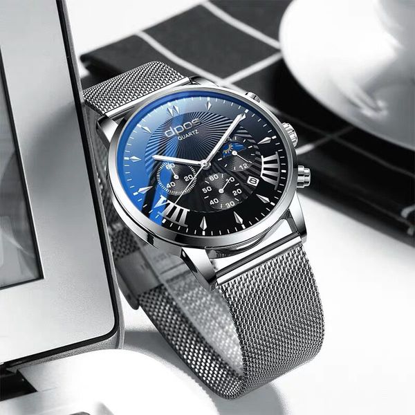 

men watches new trend stainless steel fashion casual waterproof men sports wrist watchquartz wristwatch relogio masculino, Slivery;brown