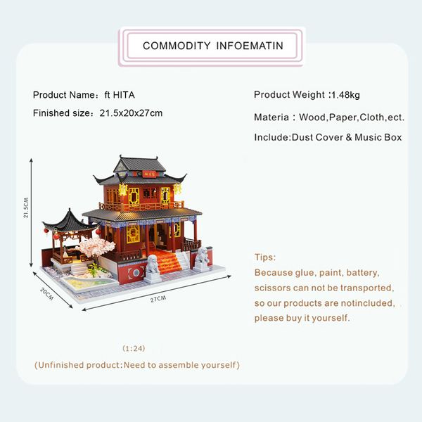 

cutebee kids doll house furniture assemble wooden miniature diy dollhouse christmas gift toys for children m909 mx200414