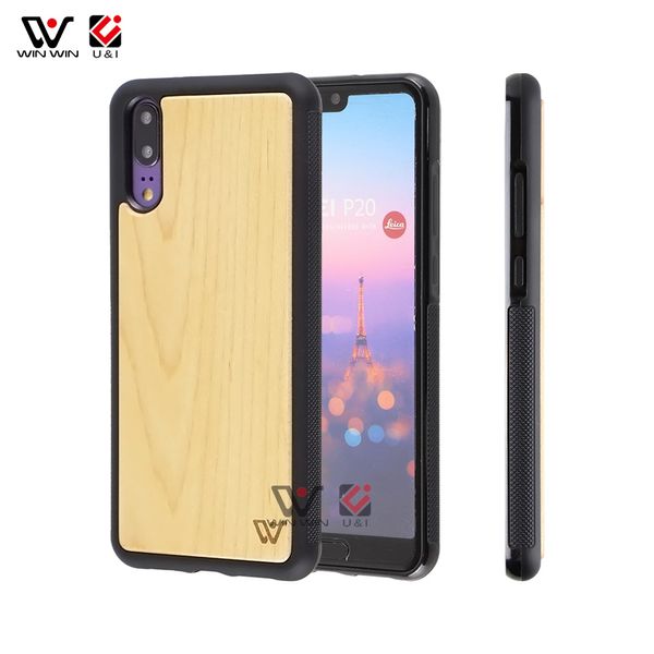 Schmutzabweisende Handyhüllen für Huawei P10 P20 P30 PRO Mate 20 Amazon Top-Seller 2021, natürliches Holz-TPU, individuelles Logo-Muster, Rückseite