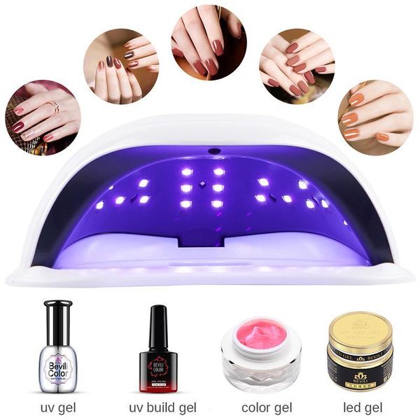 

wevili 5x plus nail dryer 108w 36pcs high-power uv led double light source lamp nail salon professional ptherapy machine