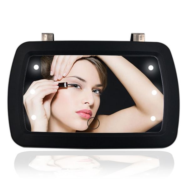 

car sun visor mirror sun shading vanity mirror auto make up mirrors with 6 led td326