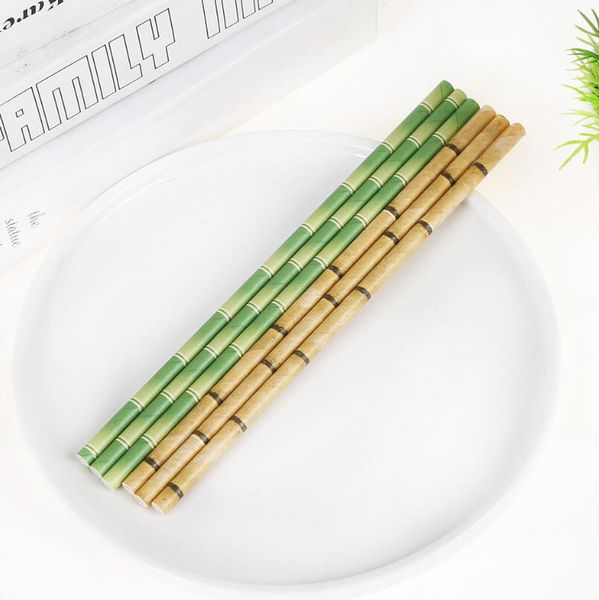 

wedding party favor supply bamboo print tiki environmental paper drinking straws kitchen bar tool lx4567