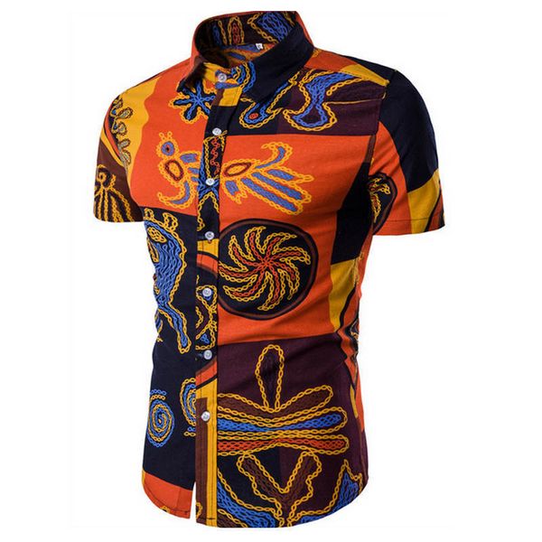 

palm and palm printed shirts, hawaiian men's short sleeve short sleeve shirts, hawaiian asian size chemise homme -5xl, White;black