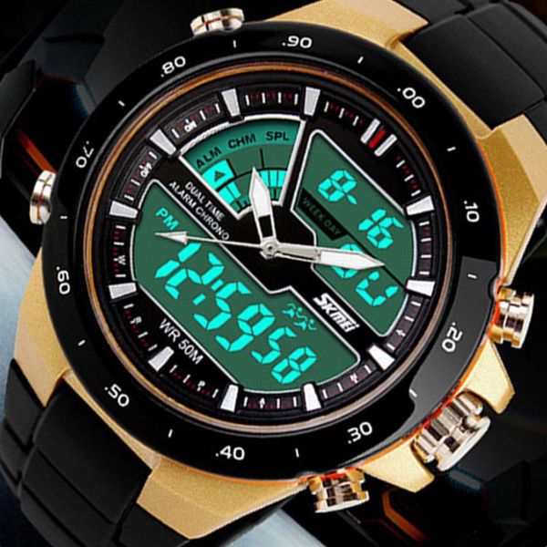 

skmei watch skmei 1016 mens watches digital quartz led fashion casual waterproof male clock men sport watch relogio, Slivery;brown