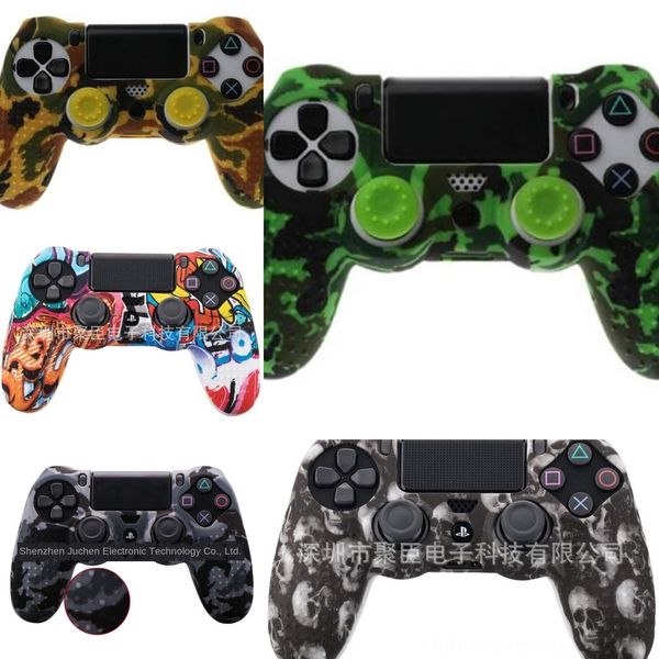 

k9hlu silicone ps4 cover withjoystick case cap for gamepad controller