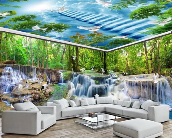 

full house wall hd 3d silk wallpaper beautiful landscape scenic paradise ladder living room bedroom background wall mural wall paper