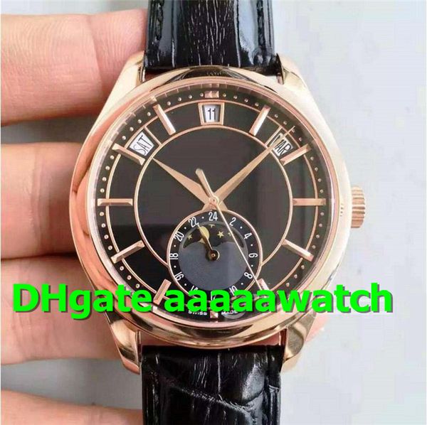 

De igner watche 5205g annual calendar moonpha e 24 hour ub dial automatic 324 q 18k ro egold ca e leather men watch